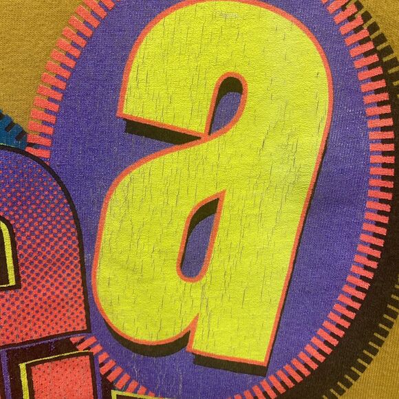 Vintage Early 90s Bugle Boy take a risk- Push U to the Xtreme Neon shirt 2 sided - Picture 8 of 12